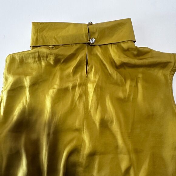 Elegant Mustard Sleeveless Dress - Picture 4 of 11